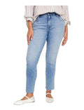 Buy-Ladies High Rise Super Strong Slightly Stretchy Slim Fit Denim Jeans With Cropped Hem | Plain | "Samina" - B Grade-Blue-24-Regular-Online-in South Africa-on Zalemart