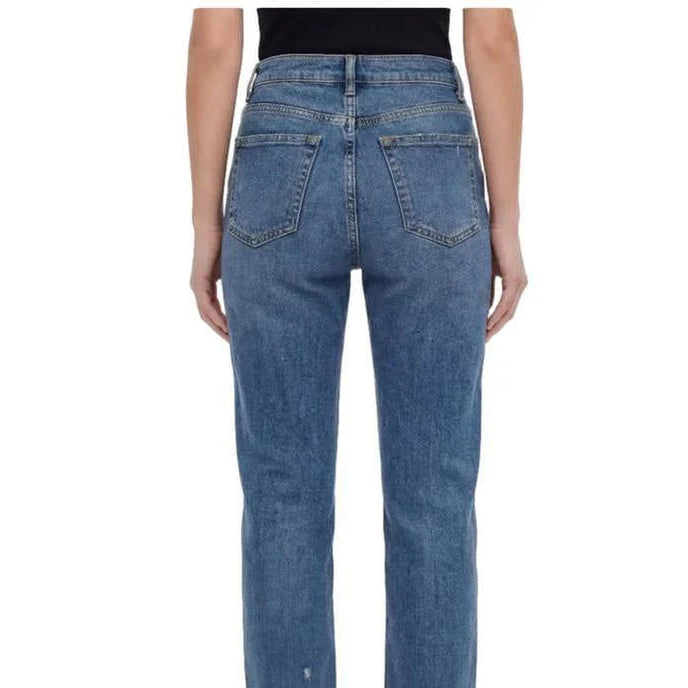 Buy-Ladies High Rise Super Strong Straight Leg Ripped Jeans | Cropped | "Zia" - A Grade-Online-in South Africa-on Zalemart