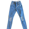 Woman's High Rise Super Skinny Ripped Jeans (Bershka)