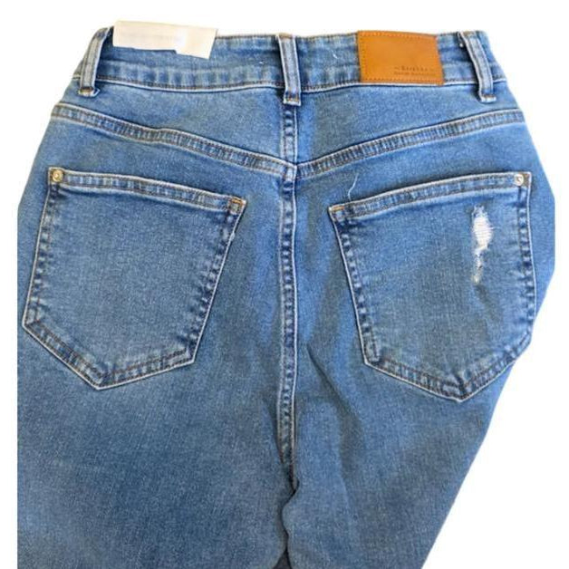 Woman's High Rise Super Skinny Ripped Jeans (Bershka)