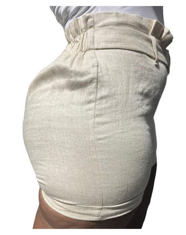 Buy-Ladies High Waist Paper Bag Linen Shorts | "Oola"-Online-in South Africa-on Zalemart