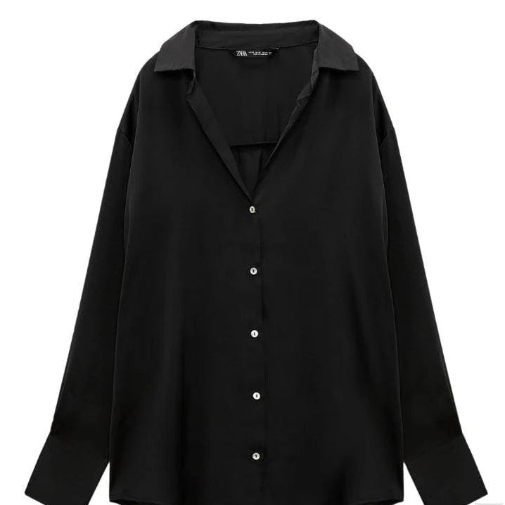 Buy-Ladies Silky Satin Shirt | Plain | "Zia"-Green-XS-Online-in South Africa-on Zalemart