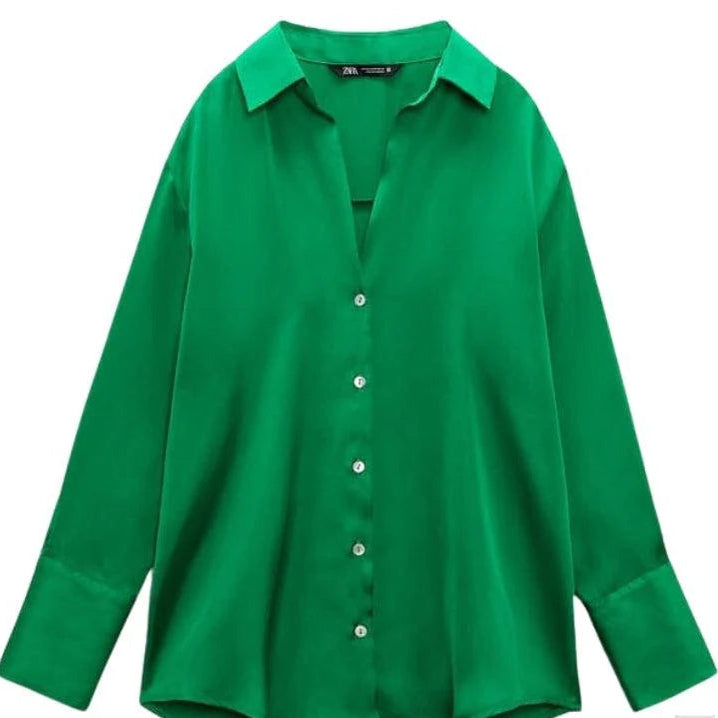 Buy-Ladies Silky Satin Shirt | Plain | "Zia"-Online-in South Africa-on Zalemart