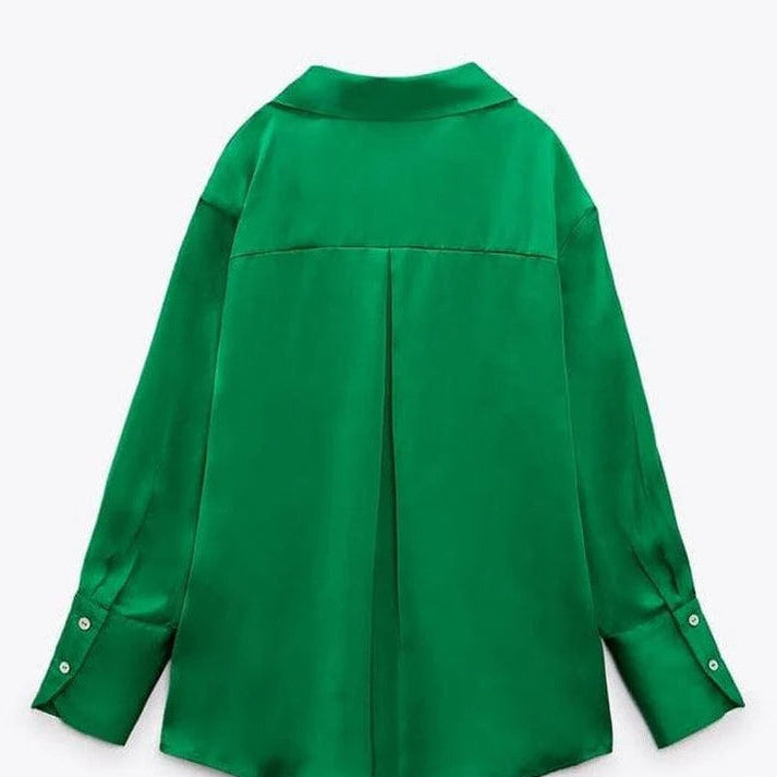 Buy-Ladies Silky Satin Shirt | Plain | "Zia"-Online-in South Africa-on Zalemart