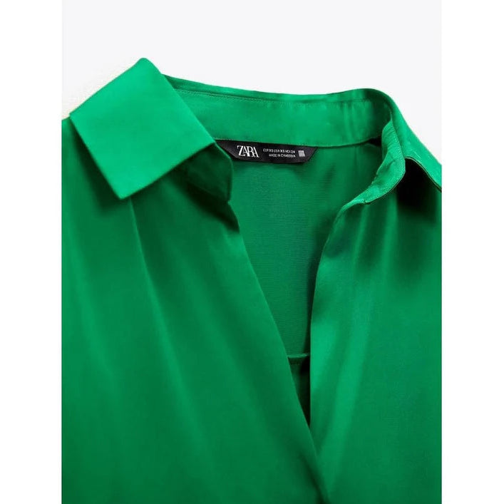 Buy-Ladies Silky Satin Shirt | Plain | "Zia"-Online-in South Africa-on Zalemart