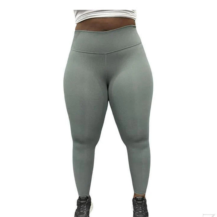 Buy-Ladies Super Stretchy Strong Leggings | Ribbed | "Zinga" - A Grade-Green-XS-Online-in South Africa-on Zalemart