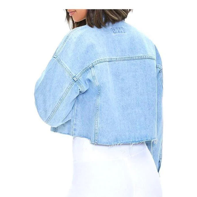 Buy-Ladies Super Strong Cropped Denim Jacket | Plain | "Fele"-Online-in South Africa-on Zalemart