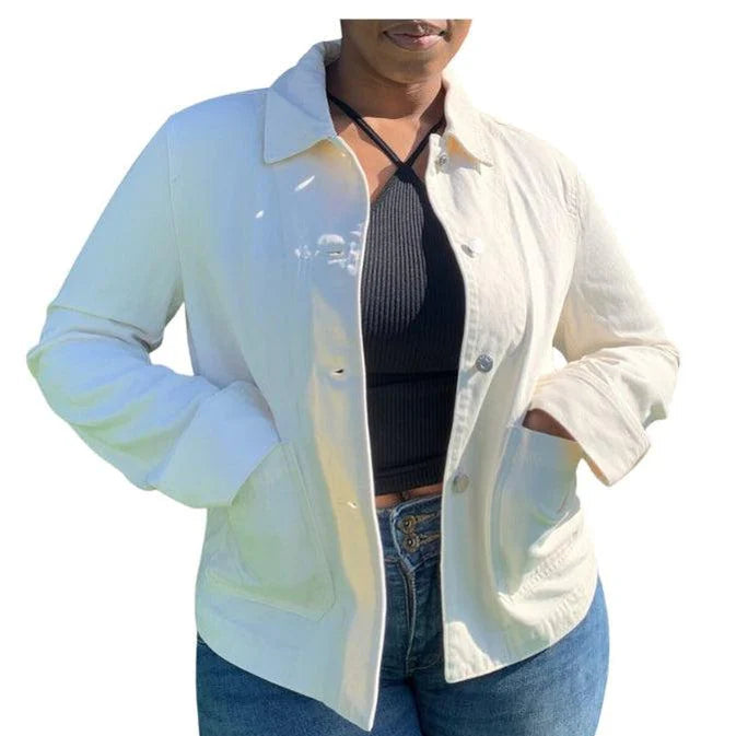 Buy-Ladies Super Strong Denim Jacket With Patch Pockets | "MS"-Cream White-XS-Online-in South Africa-on Zalemart