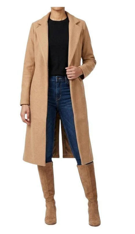 Buy-Ladies Super Strong Felt Textured Coat | Plain | "Zia" - B Grade-Light Brown-XS-Online-in South Africa-on Zalemart