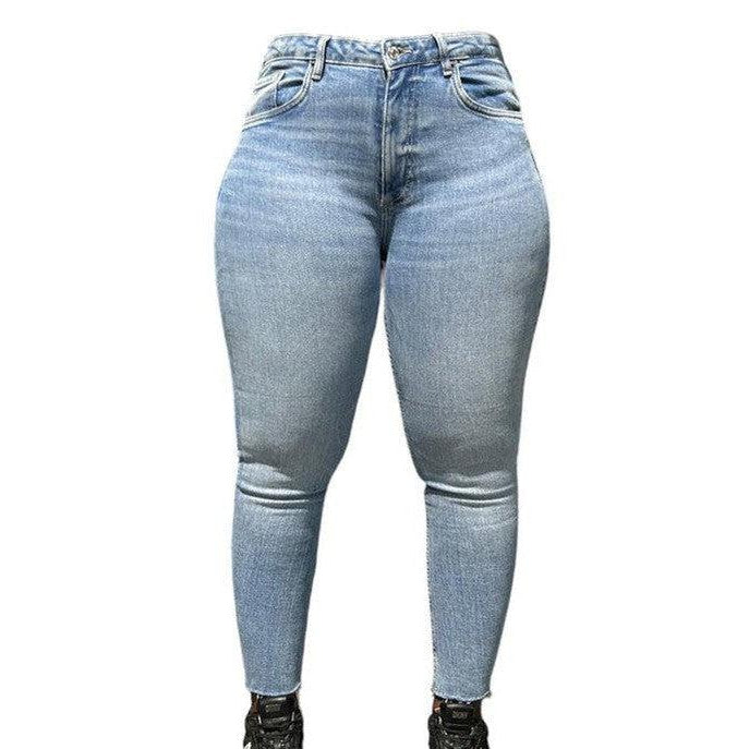 Buy-Ladies Super Strong Stretchy Skinny Denim Jeans | Cropped | "Zia"-Blue-26-Online-in South Africa-on Zalemart