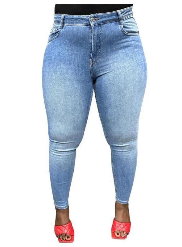 Buy-Ladies Super Strong Super Skinny Slightly Stretchy Denim Jeans | Plain | "Rio"-Light Blue-28-Online-in South Africa-on Zalemart