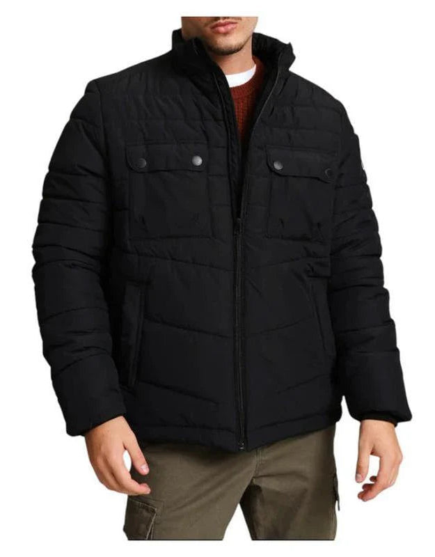 Buy-Men's Strong Funnel-Neck Padded Jacket | Cargo Pockets | "Theku" - B Grade-Black-S-Online-in South Africa-on Zalemart