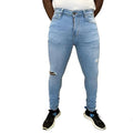 Buy-Men's Super Skinny Strong Stretchy Denim Jeans | Ripped | "Wow" - B Grade-Light Blue-28-Regular-Online-in South Africa-on Zalemart