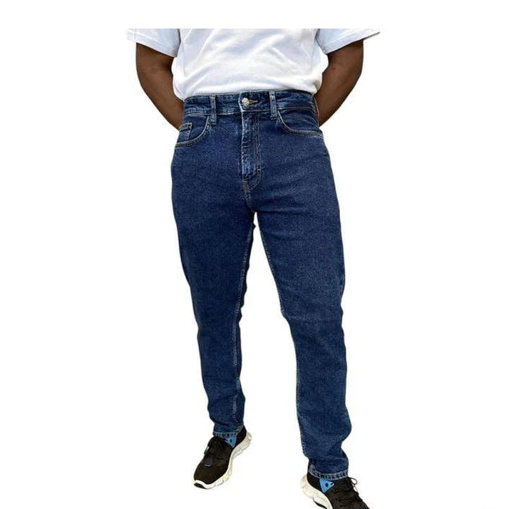 Buy-Men's Super Strong Slightly Stretchy Straight Leg Denim Jeans | Plain | "Zia" - A Grade-Online-in South Africa-on Zalemart
