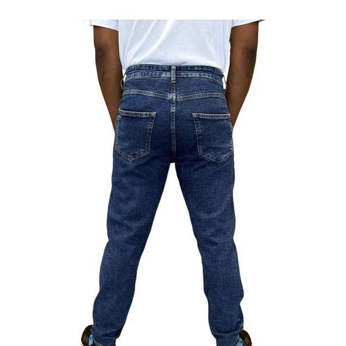 Buy-Men's Super Strong Slightly Stretchy Straight Leg Denim Jeans | Plain | "Zia" - A Grade-Online-in South Africa-on Zalemart