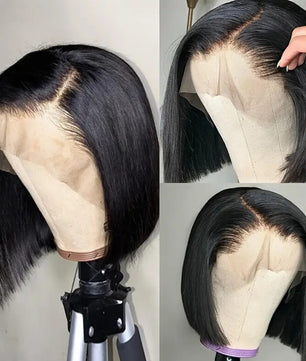 Bresilienne 10"Brazilian Hair Glueless Frontal Lace Short Straight Bob Wig