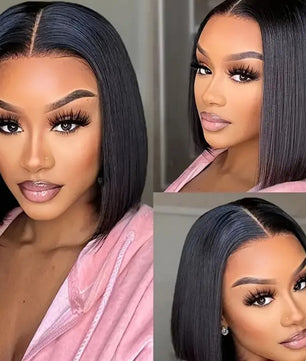 Bresilienne 10"Brazilian Hair Glueless Frontal Lace Short Straight Bob Wig
